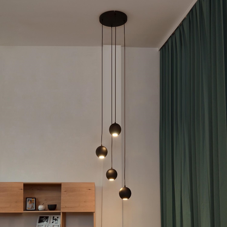 LED Hanglamp aan een koord MIDWAY 4xGU10/4,8W/230V zwart