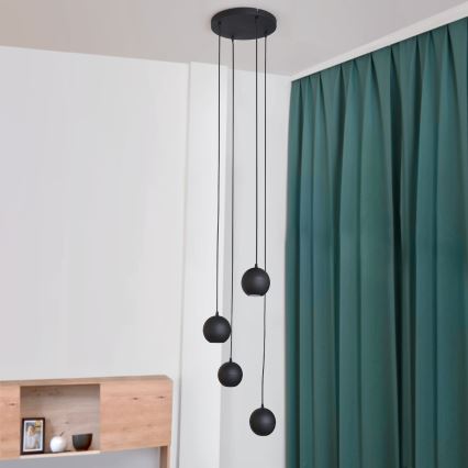 LED Hanglamp aan een koord MIDWAY 4xGU10/4,8W/230V zwart