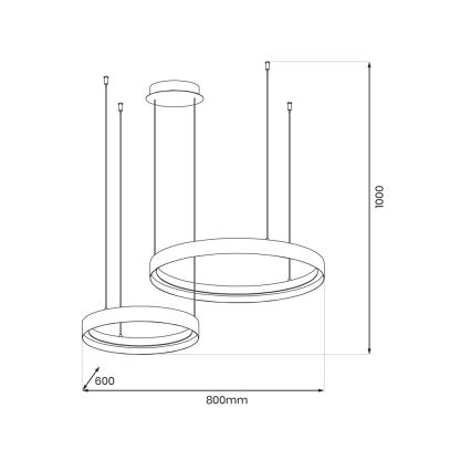 LED Hanglamp aan een koord ORBITA LED/72W/230V wit/zwart