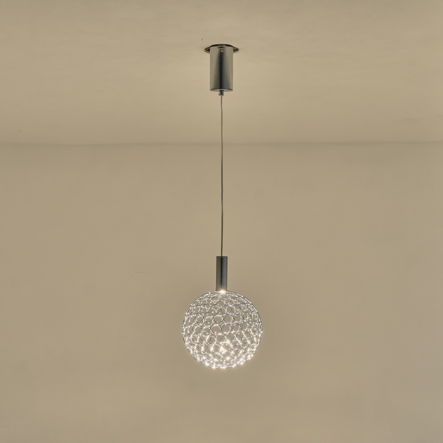 LED Hanglamp aan een koord PERFORATO LED/6,3W/230V 3000K glanzend chroom diameter 20 cm