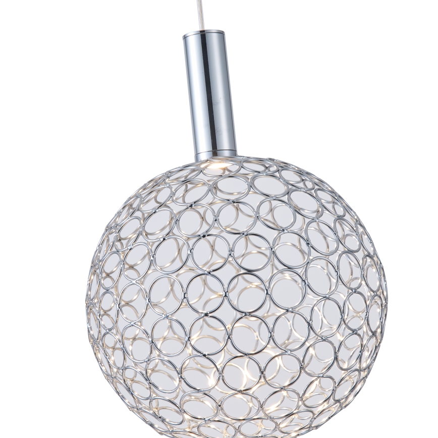 LED Hanglamp aan een koord PERFORATO LED/6,3W/230V 3000K glanzend chroom diameter 20 cm