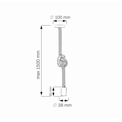 LED Hanglamp aan een koord ROPE 1xE27/8W/230V