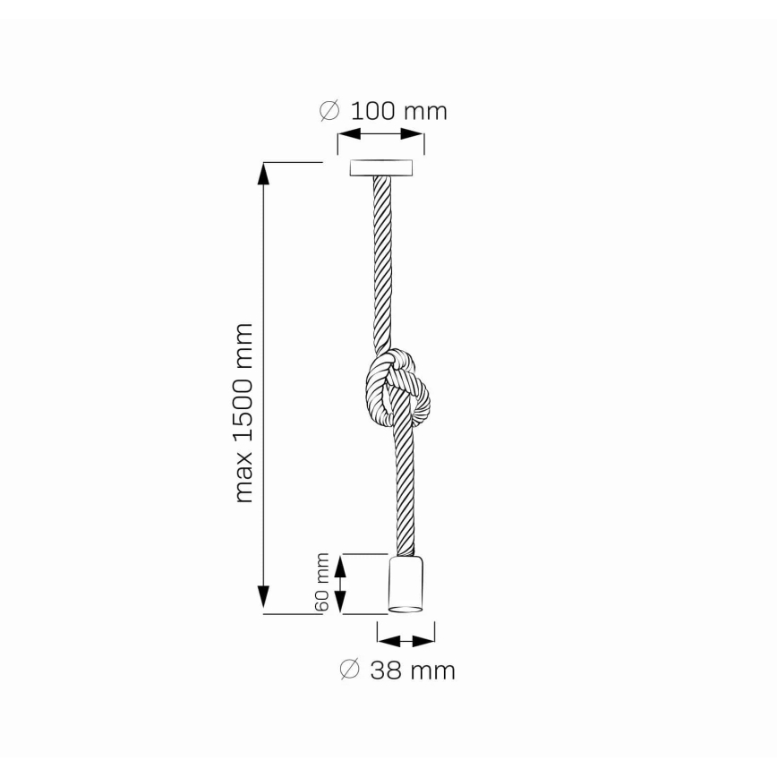 LED Hanglamp aan een koord ROPE 1xE27/8W/230V
