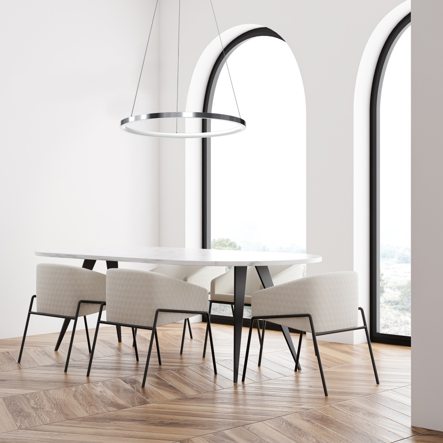 LED Hanglamp aan een koord ROTONDA LED/27W/230V glanzend chroom