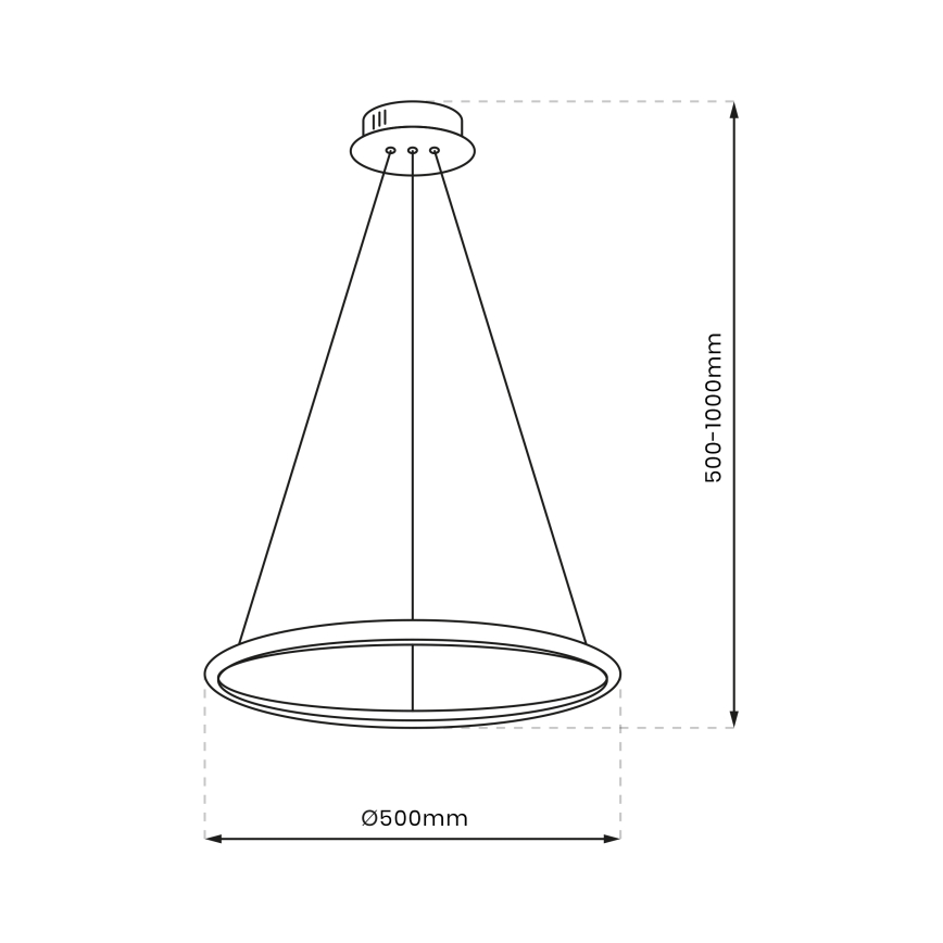 LED Hanglamp aan een koord ROTONDA LED/27W/230V glanzend chroom