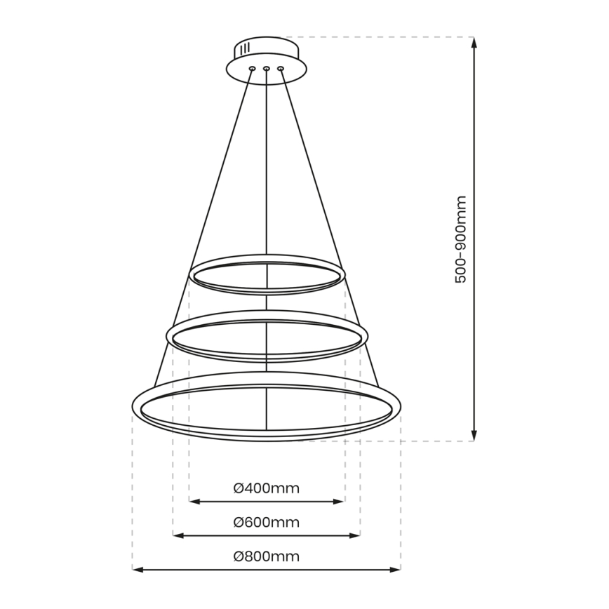 LED Hanglamp aan een koord ROTONDA LED/93W/230V glanzend chroom
