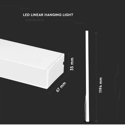 LED Hanglamp aan een koord SAMSUNG CHIP LED/40W/230V 6400K wit