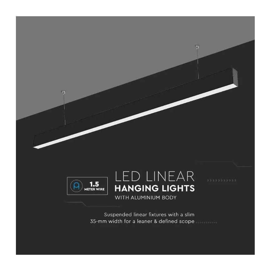 LED Hanglamp aan een koord SAMSUNG CHIP LED/40W/230V 6400K zwart