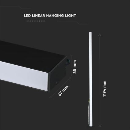 LED Hanglamp aan een koord SAMSUNG CHIP LED/40W/230V 6400K zwart