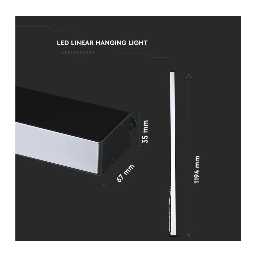 LED Hanglamp aan een koord SAMSUNG CHIP LED/40W/230V 6400K zwart