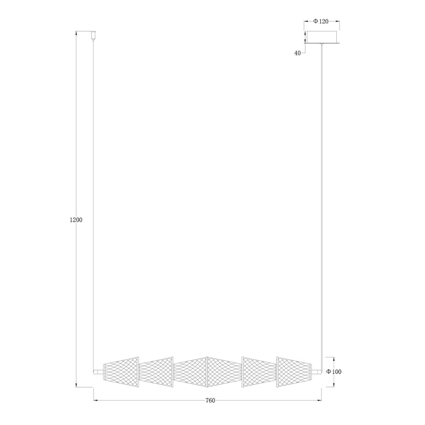 LED Hanglamp aan een koord SANSA LED/11W/230V goud/doorzichtig