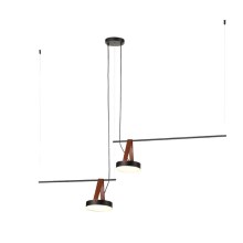 LED Hanglamp aan een koord SPECTRUM 2xLED/23W/230V zwart/bruin
