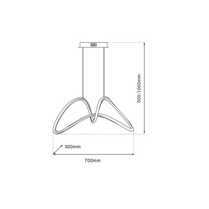 LED Hanglamp aan een koord TESORO LED/48W/230V glanzend chroom