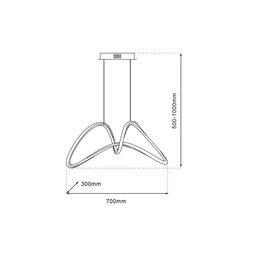 LED Hanglamp aan een koord TESORO LED/48W/230V glanzend chroom