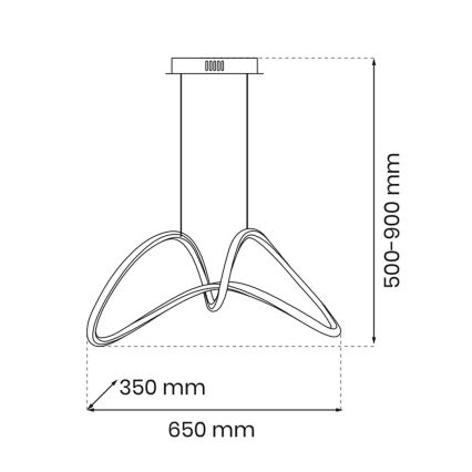 LED Hanglamp aan een koord TESORO LED/48W/230V gouden