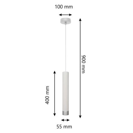 LED Hanglamp aan een koord TUBA 1xGU10/4,8W/230V wit/mat chroom