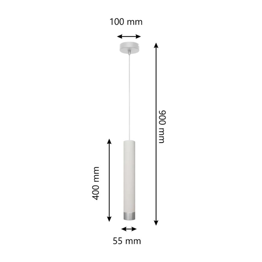 LED Hanglamp aan een koord TUBA 1xGU10/4,8W/230V wit/mat chroom