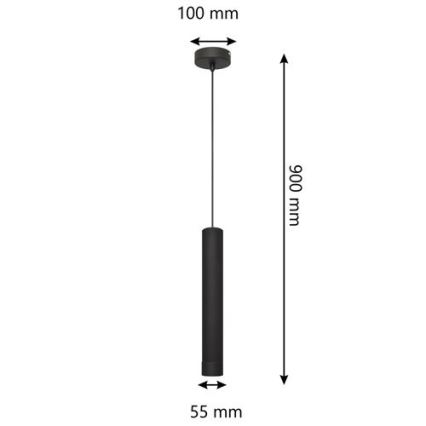 LED Hanglamp aan een koord TUBA 1xGU10/4,8W/230V zwart