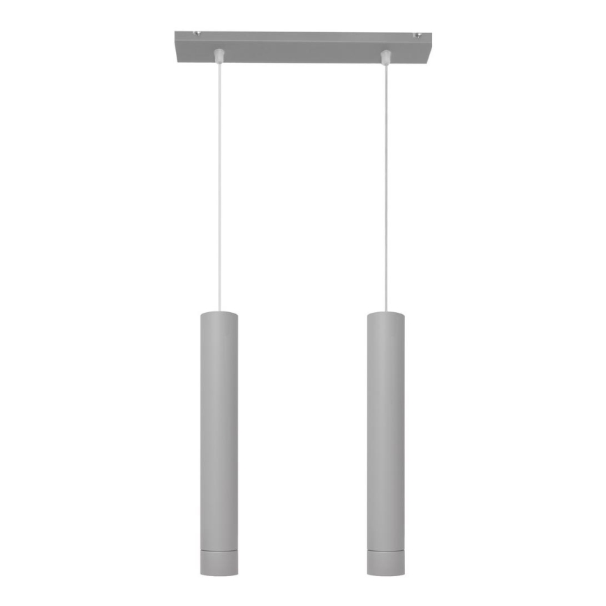 LED Hanglamp aan een koord TUBA 2xGU10/4,8W/230V grijs