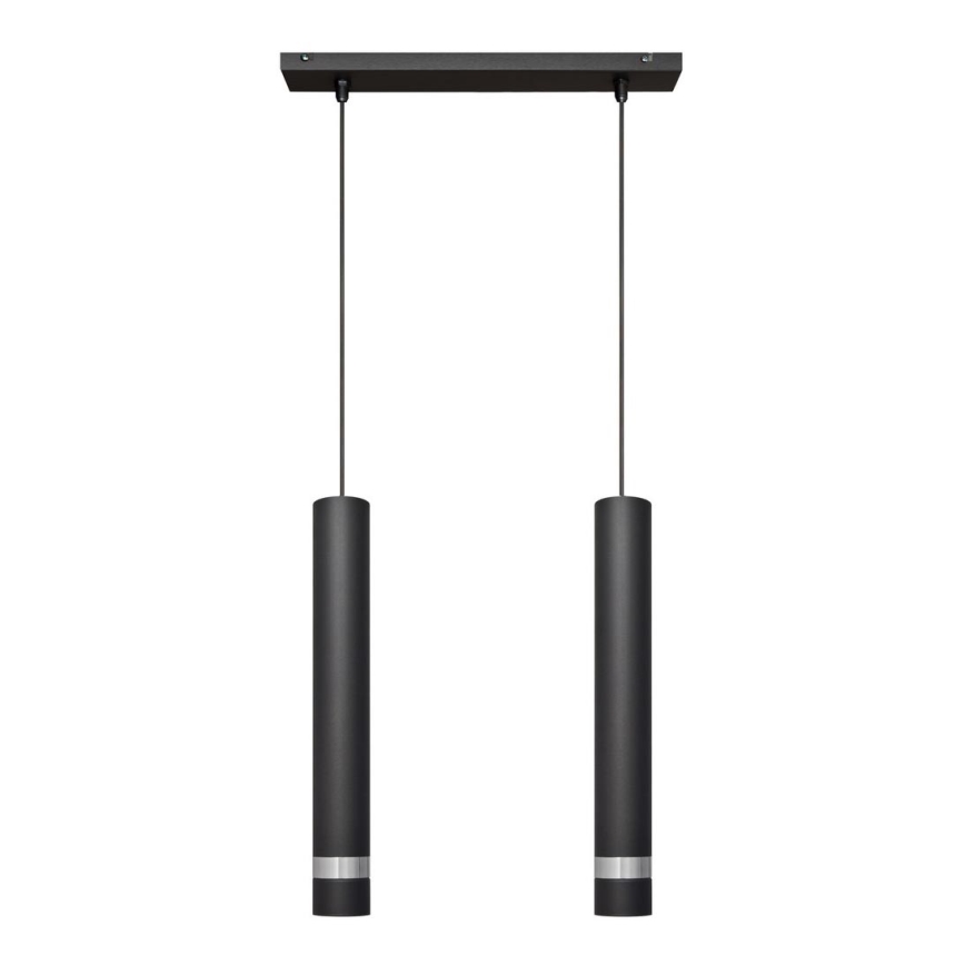 LED Hanglamp aan een koord TUBA 2xGU10/4,8W/230V zwart/mat chroom