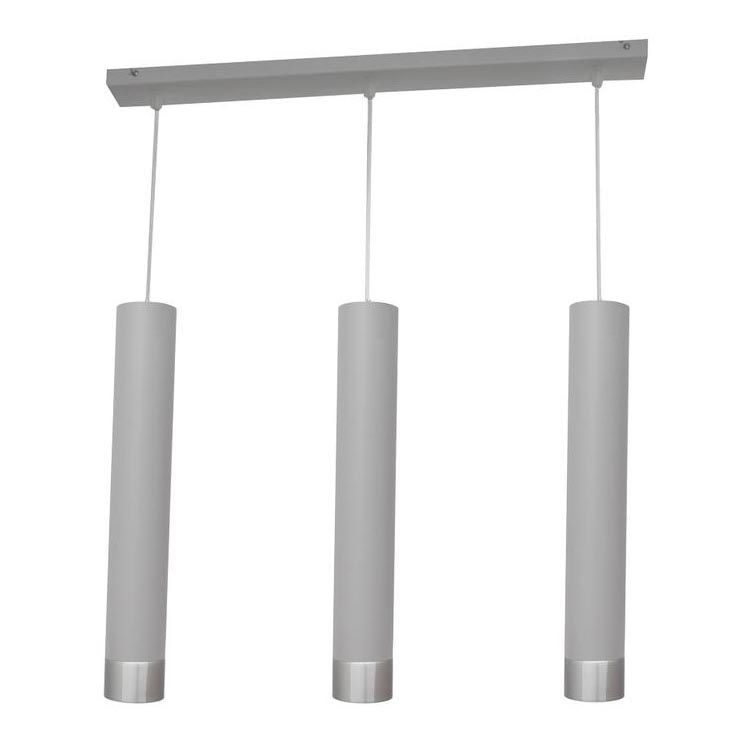 LED Hanglamp aan een koord TUBA 3xGU10/4,8W/230V grijs/mat chroom