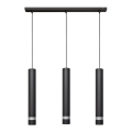 LED Hanglamp aan een koord TUBA 3xGU10/4,8W/230V zwart/glanzend chroom
