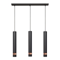 LED Hanglamp aan een koord TUBA 3xGU10/4,8W/230V zwart/koper