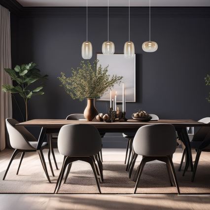 LED Hanglamp aan een koord VASO LED/15W/230V goud/gerookt