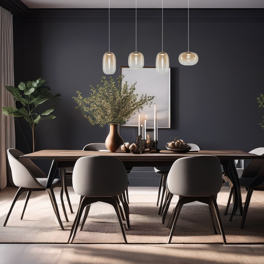 LED Hanglamp aan een koord VASO LED/15W/230V goud/gerookt