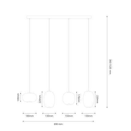 LED Hanglamp aan een koord VASO LED/15W/230V goud/gerookt
