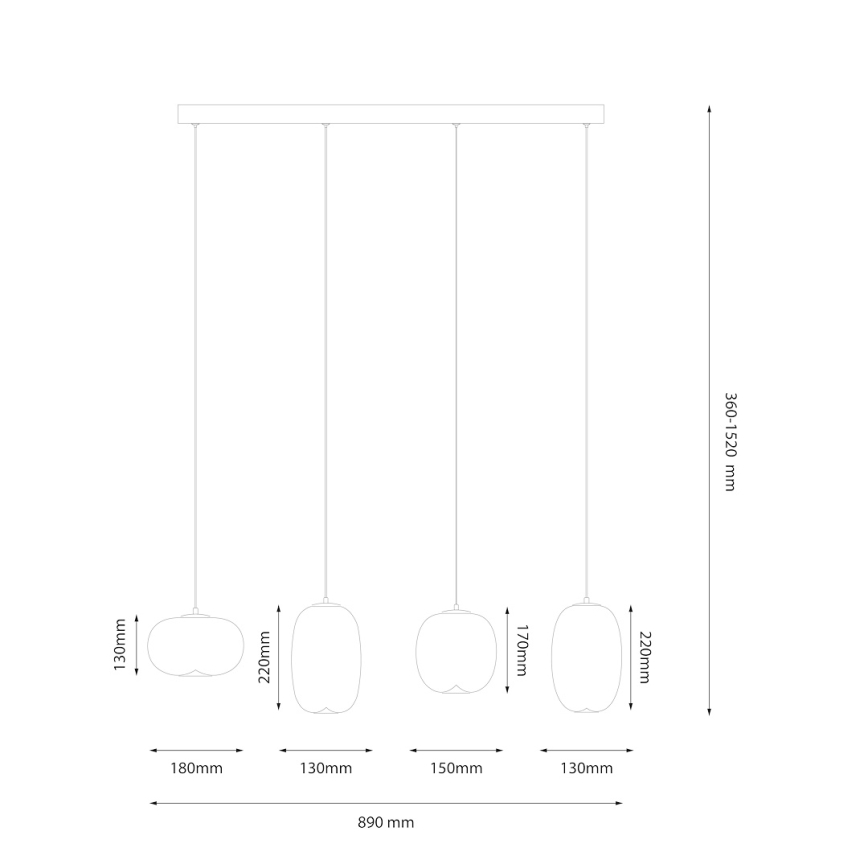 LED Hanglamp aan een koord VASO LED/15W/230V goud/gerookt
