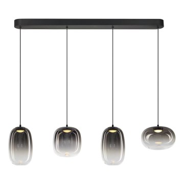 LED Hanglamp aan een koord VASO LED/15W/230V zwart/gerookt
