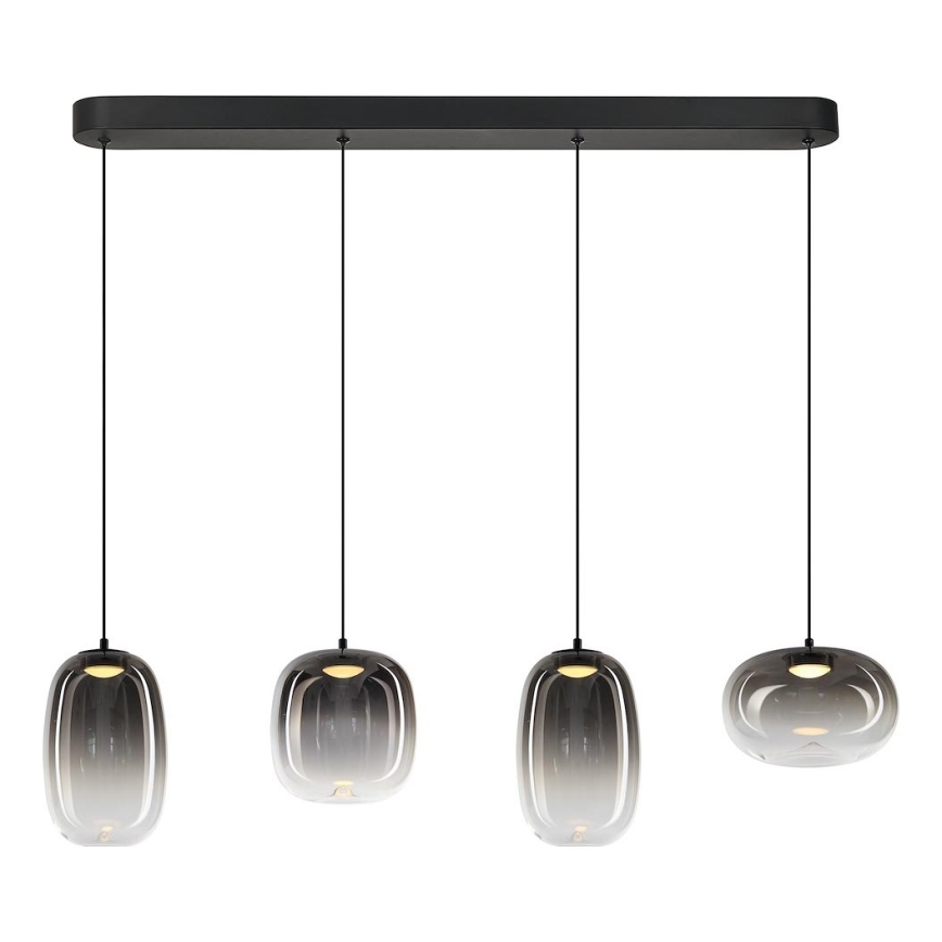 LED Hanglamp aan een koord VASO LED/15W/230V zwart/gerookt