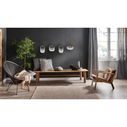 LED Hanglamp aan een koord VASO LED/15W/230V zwart/gerookt