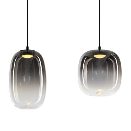 LED Hanglamp aan een koord VASO LED/15W/230V zwart/gerookt
