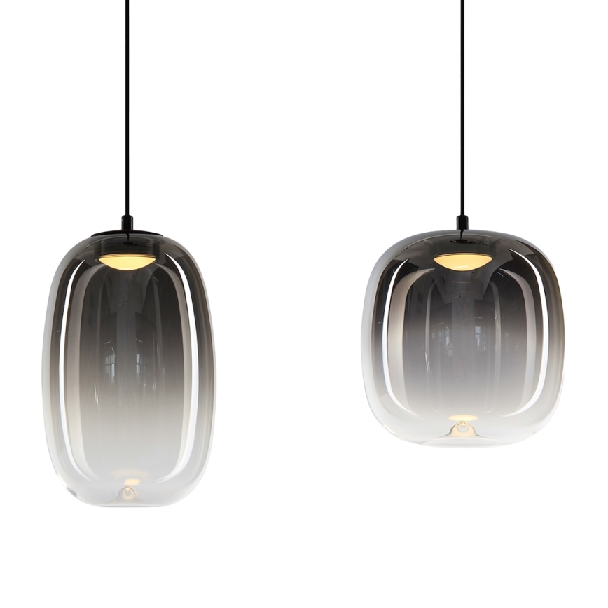 LED Hanglamp aan een koord VASO LED/15W/230V zwart/gerookt