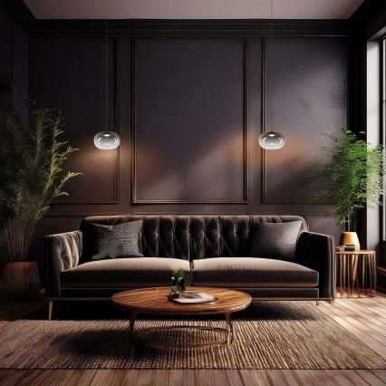 LED Hanglamp aan een koord VASO LED/4W/230V diameter 18 cm zwart/gerookt