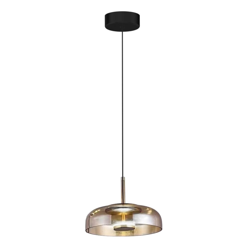 LED Hanglamp aan een koord VETRO LED/6W/230V diameter 23 cm beige/zwart
