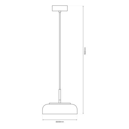 LED Hanglamp aan een koord VETRO LED/6W/230V diameter 23 cm beige/zwart