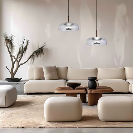 LED Hanglamp aan een koord VETRO LED/6W/230V diameter 23 cm grijs/zwart