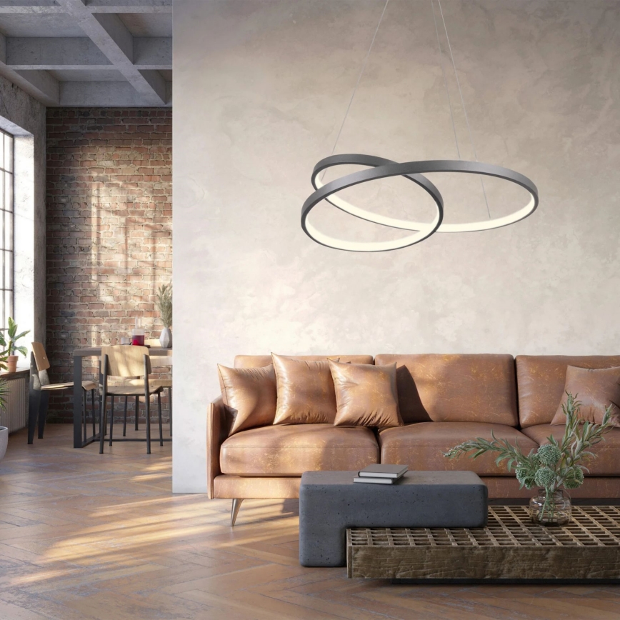 LED Hanglamp aan een koord ZEFIRA LED/40W/230V 4000K diameter 50 cm antraciet