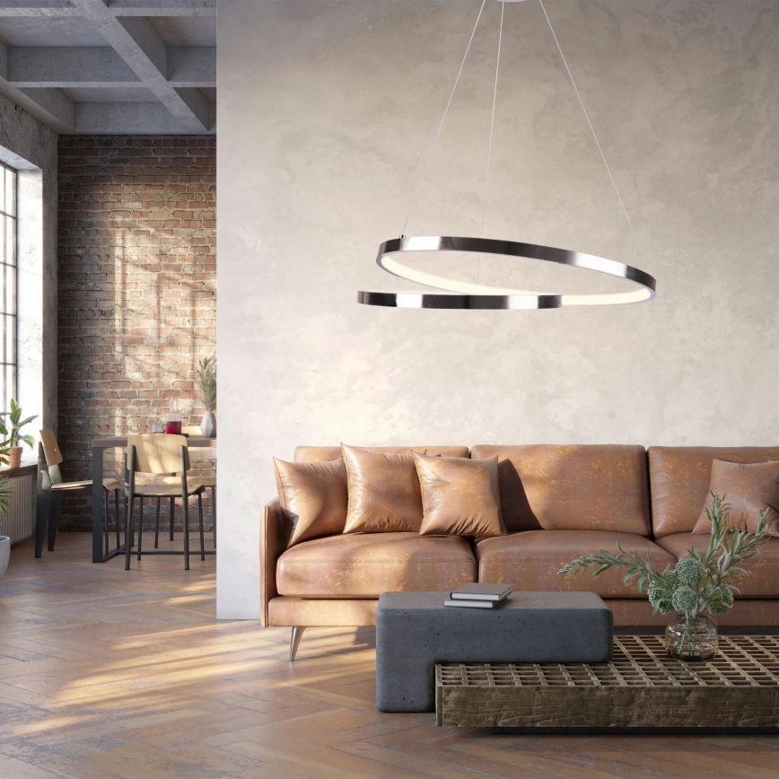 LED Hanglamp aan een koord ZEFIRA LED/40W/230V 4000K diameter 50 cm glanzend chroom