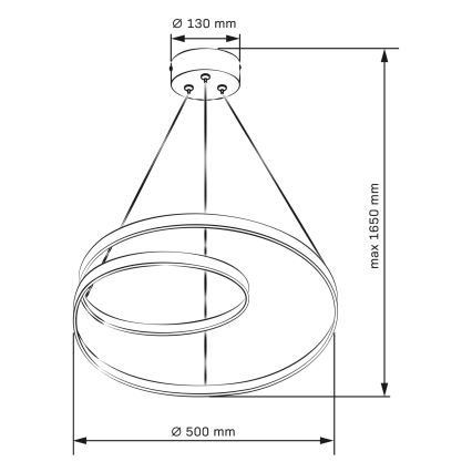 LED Hanglamp aan een koord ZEFIRA LED/40W/230V 4000K diameter 50 cm glanzend chroom