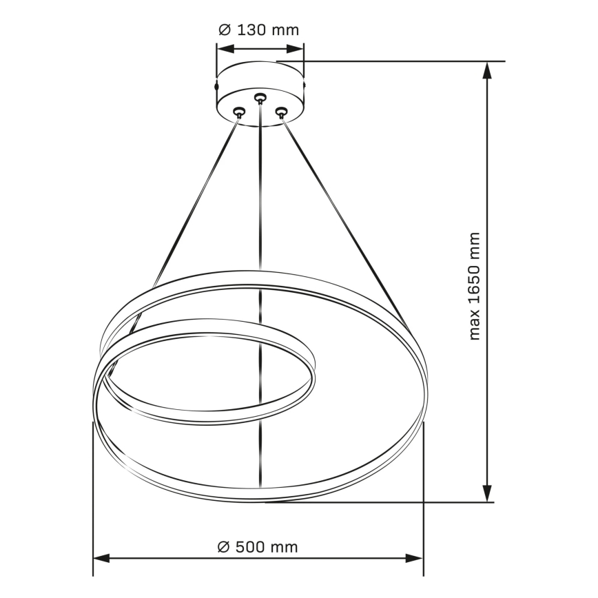 LED Hanglamp aan een koord ZEFIRA LED/40W/230V 4000K diameter 50 cm glanzend chroom