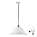 LED-hanglamp aan kabel 1xE27/60W/230V wit/rood