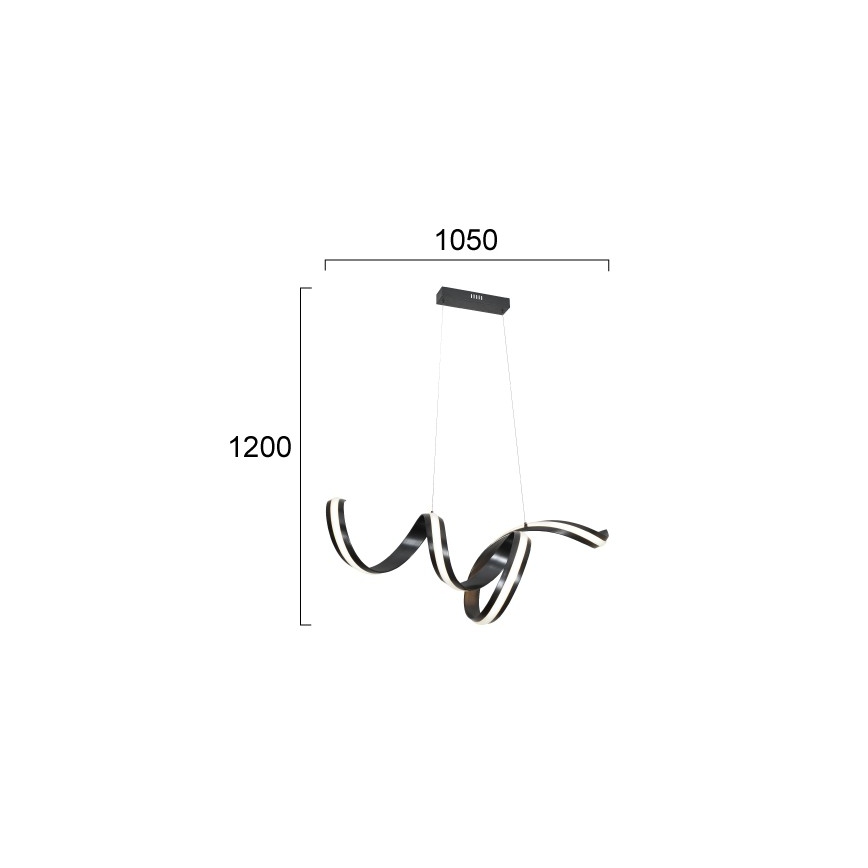 LED-hanglamp aan kabel AREZIA LED/42W/230V zwart