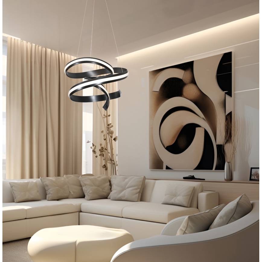 LED-hanglamp aan kabel AREZIA LED/62W/230V zwart
