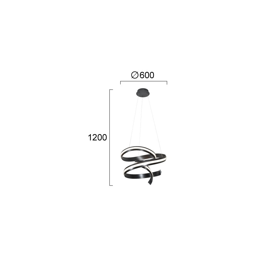 LED-hanglamp aan kabel AREZIA LED/62W/230V zwart