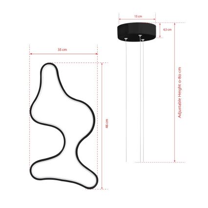 LED-hanglamp aan kabel ARTISAN LED/36W/230V 4000K zwart