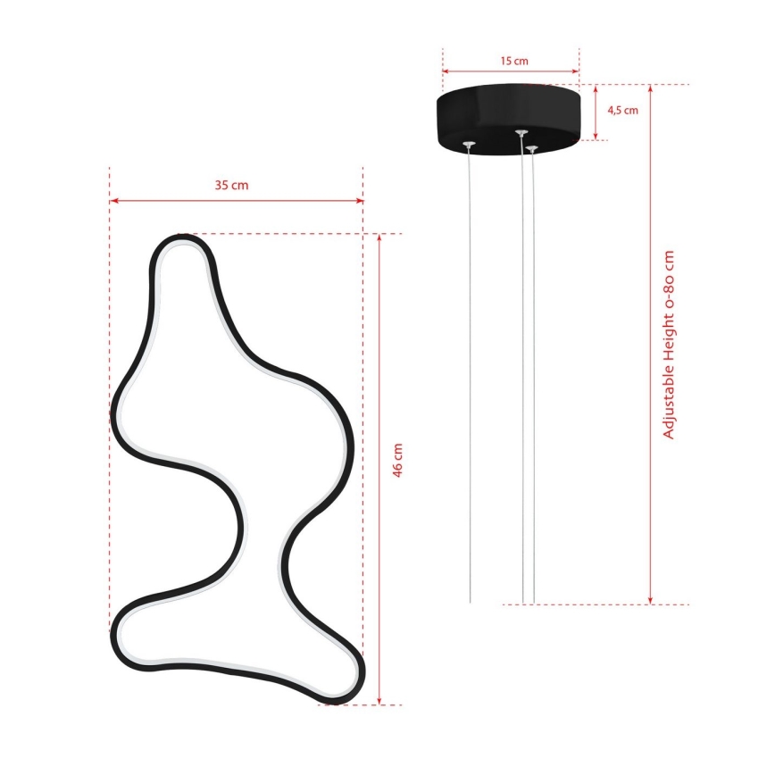 LED-hanglamp aan kabel ARTISAN LED/36W/230V 4000K zwart